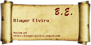 Blayer Elvira névjegykártya